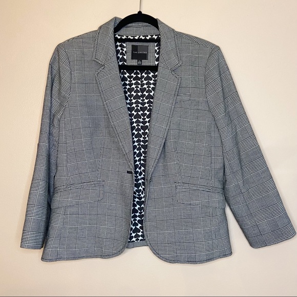 THE LIMITED BLACK AND WHITE PLAID BLAZER - Picture 3 of 8